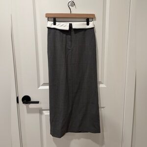 Aritzia Babaton Gray Pencil Skirt with White Accent size 00